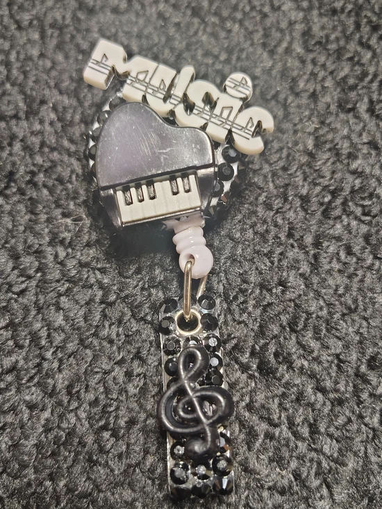 Music Note ID Holder Badge Reel Lanyard Holder Retractable Reel Work ID Teacher