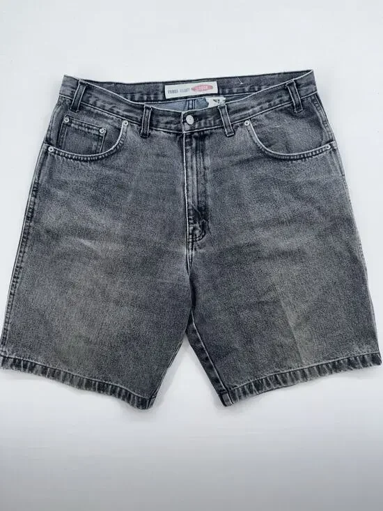 Faded Glory Men's Black Loose Denim Shorts Size 36 Y2K Vintage