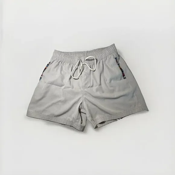 WOWIE Men’s Medium Khaki Hybrid Volley Shorts Elastic Drawstring Beach Casual