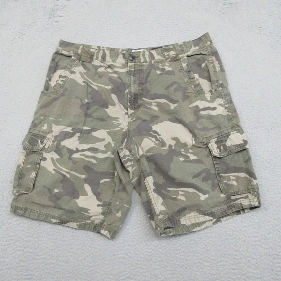 CE Schmidt Workwear Cargo Shorts Mens 40x11 Green Camo Cotton Ripstop Utility