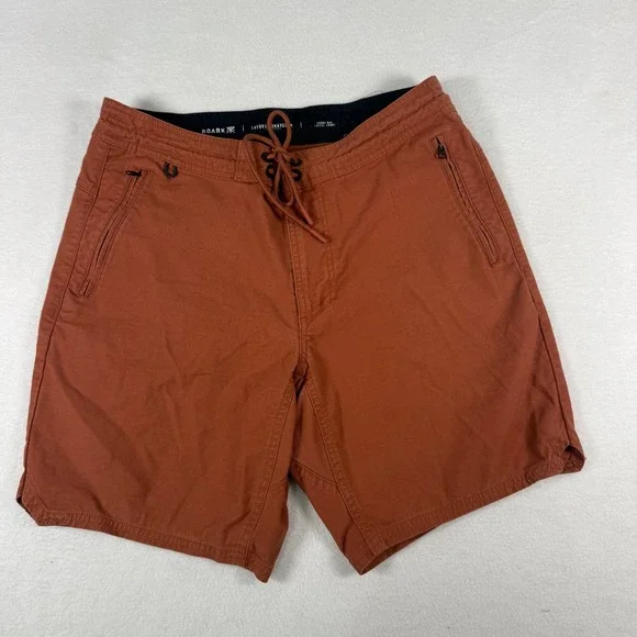 Roark Layover Traveler Shorts Mens 30 Rust Orange Cotton Gorpcore Utility Travel