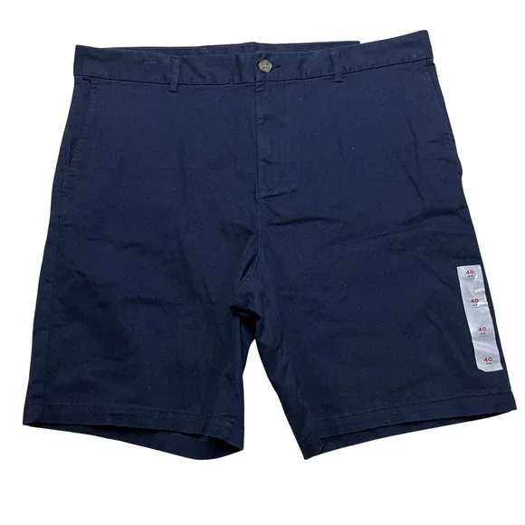 Old‎ Navy Shorts Mens 40 Navy Blue 9 In Rotation Slim Fit Chino Stretch Cotton