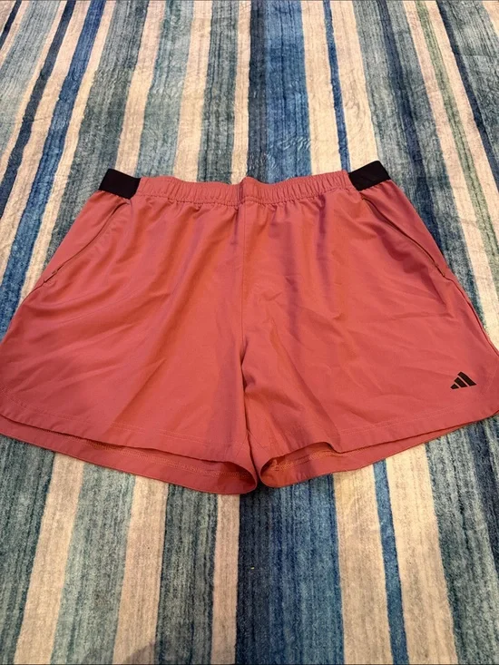 adidas Mauve Athletic Shorts with Black Waistband