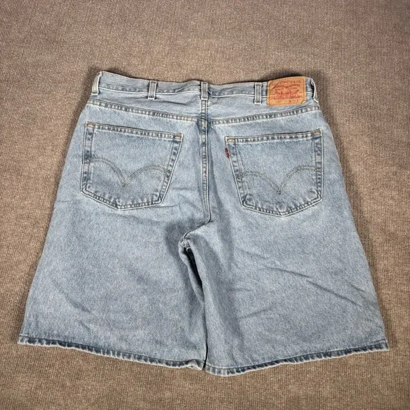 Vintage Levis 550 Jean Shorts Mens 37 (Tag‎ 38) Relaxed Light Blue Denim 2003