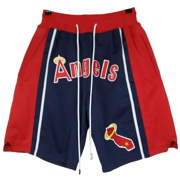 Just Don‎ Anaheim Angels Mitchell & Ness MLB S Small Jersey Shorts Navy Red New
