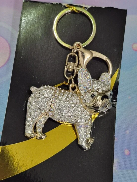 Crystal French Bulldog Keychain