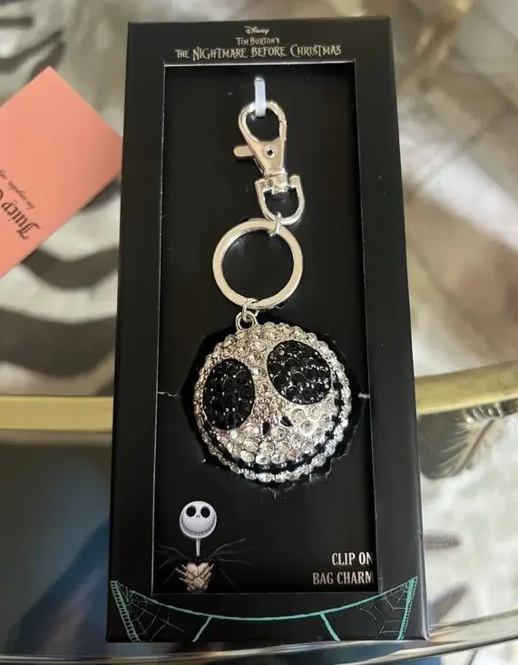 Nightmare Before Christmas Jack Skellington Disney Bling Head Bag Charm Keychain