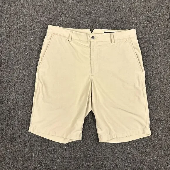 Dunning Golf Shorts Mens Beige Woven Performance Stretch Size 33