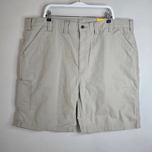 Carhartt Mens Loose Fit Canvas Utility Work Shorts Tan Khaki B147 Size 44 NWT