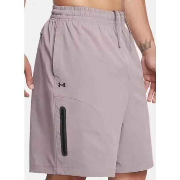 $90 Men's Under Armour Men's UA Unstoppable Vented Shorts Tetra Grey Size  Small