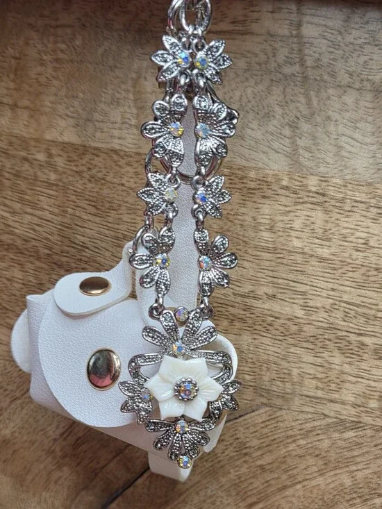 Upcycled Vintage Rhinestone Necklace - Now Keychain with mini Bag & Wristlet