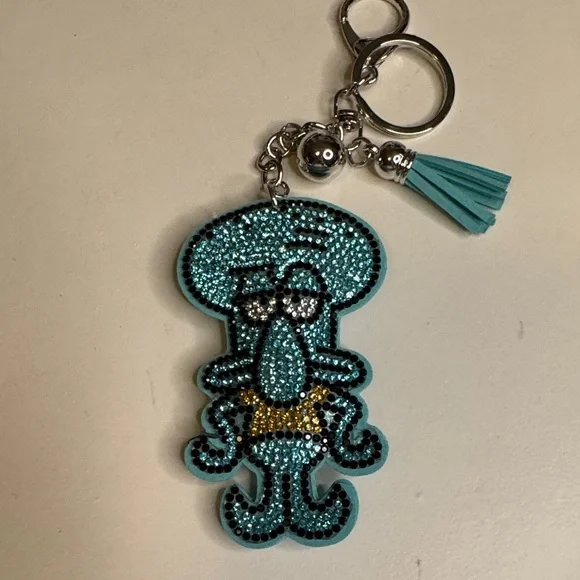 Blue and Gold Squidward Keychain