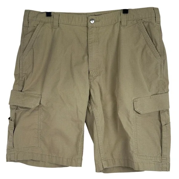 Carhartt Force Relaxed Fit Cargo Shorts Mens 42 Tan Ripstop Workwear Utility