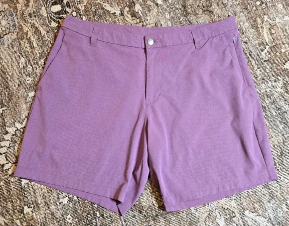 Lululemon Commission Shorts 36 Purple Classic Micro Check 7