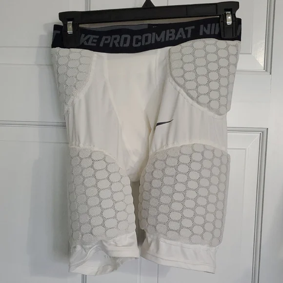 Nike Pro Combat Hyperstrong Dri Fit Padded Compression Shorts White Mens M