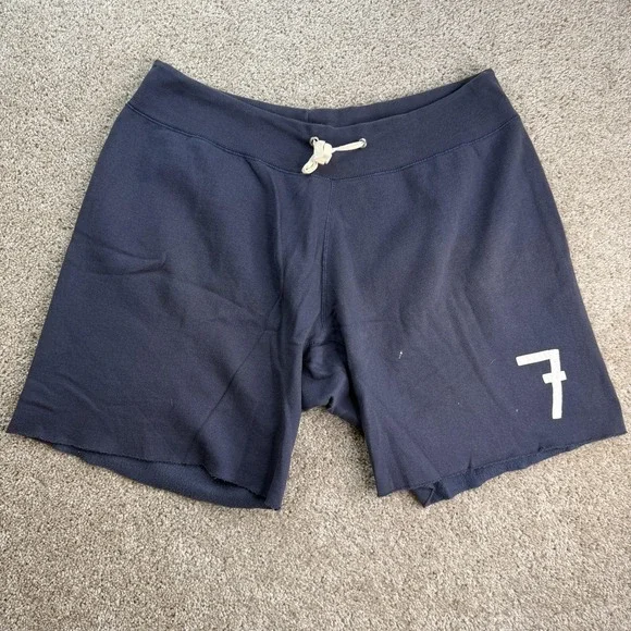 Y2K American Eagle Shorts Mens XL Blue Fleece Sweat Athletic Gym Training Lounge