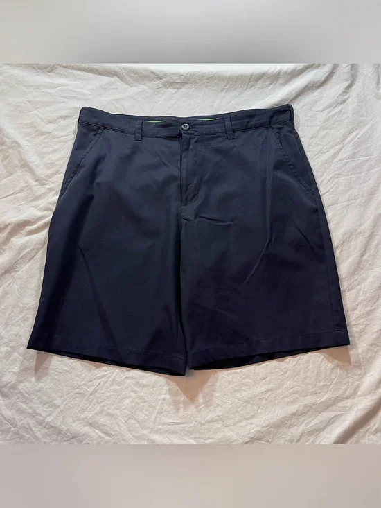 IZOD Golf Mens Navy Performance Golf Shorts Size 38 Flat Front Stretch