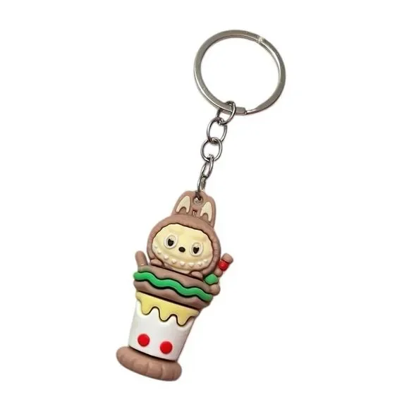 🤯5/$25🤯 Cute Brown Labubu On Ice Cream Keychain
