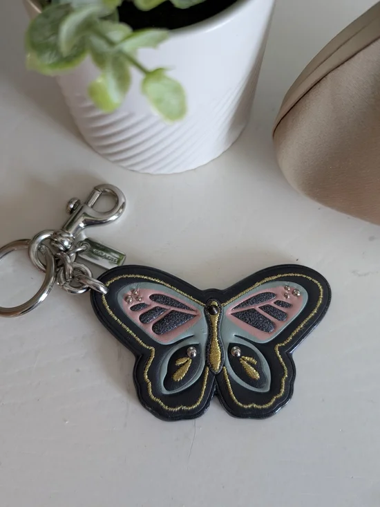 Coach Leather Butterfly Bag Charm/Keychain - EUC!