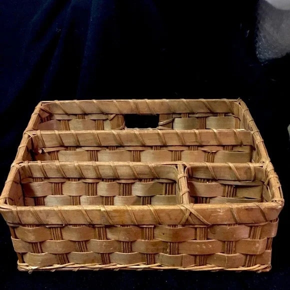 Vintage Wicker Mail Organizer/Letter  Holder, Rattan, Coastal