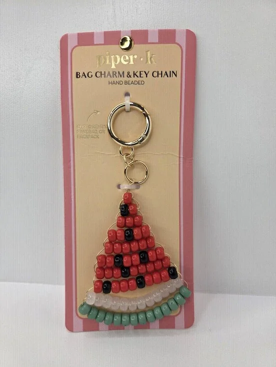 🍉▪️Piper K ▪️ UK exlcusive Beaded Watermelon Bag Charm Key Chain