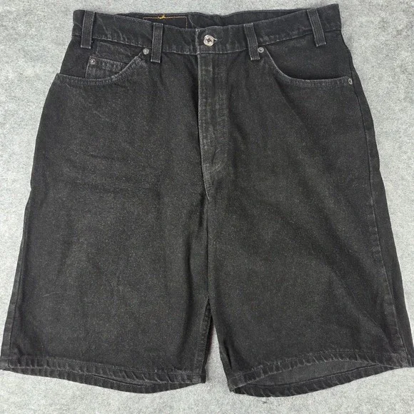 Vintage Levis 560 Loose Fit Black Denim Shorts Mens 34 USA 90s 36560-1759
