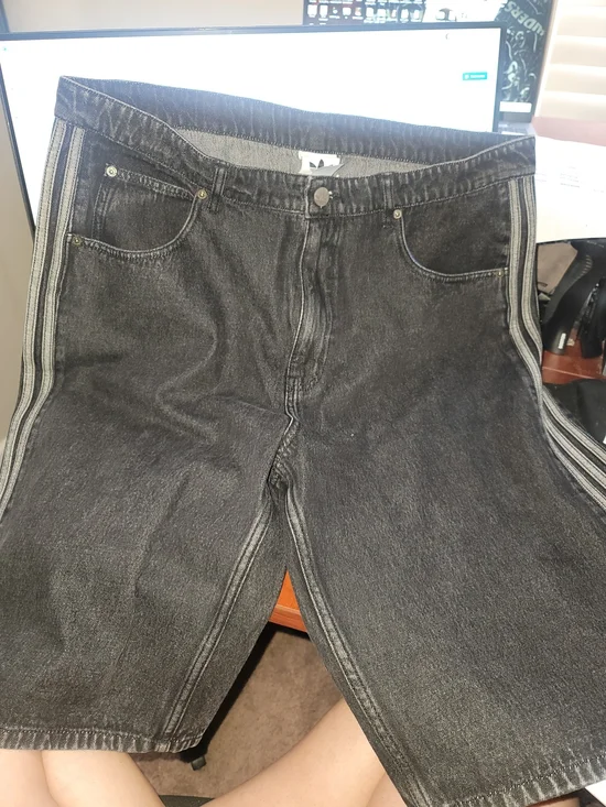Men's ADIDAS Black Denim Jeans with Side Stripe