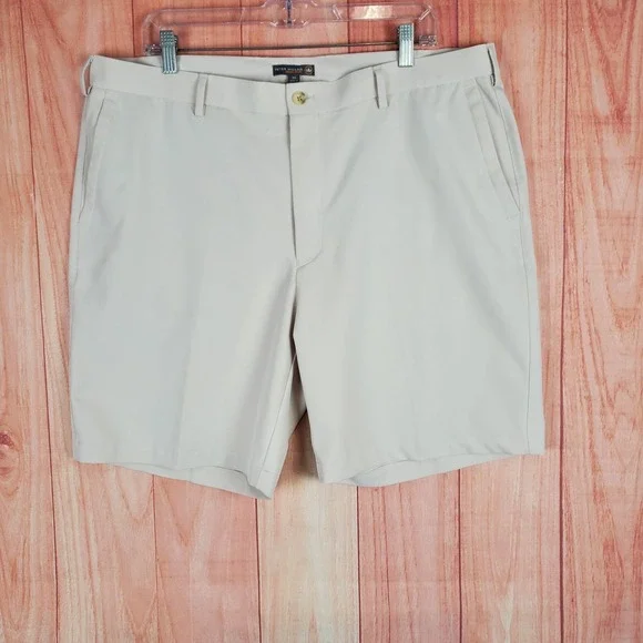 Peter Millar Crown Comfort Performance Shorts Sz 38 Tan Slash