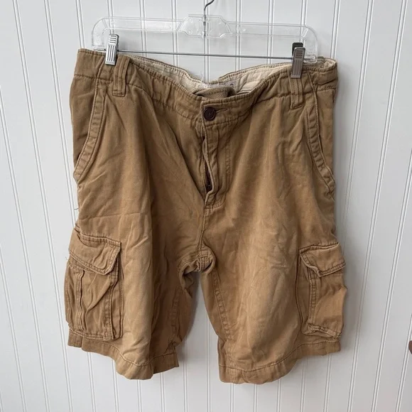(077)Aeropostale Men's Cargo Shorts in Khaki Brown