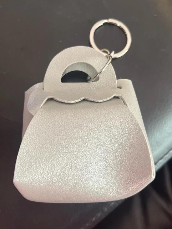 Silver Mini Purse Keychain Bag Charm - Compact Women’s Accessory