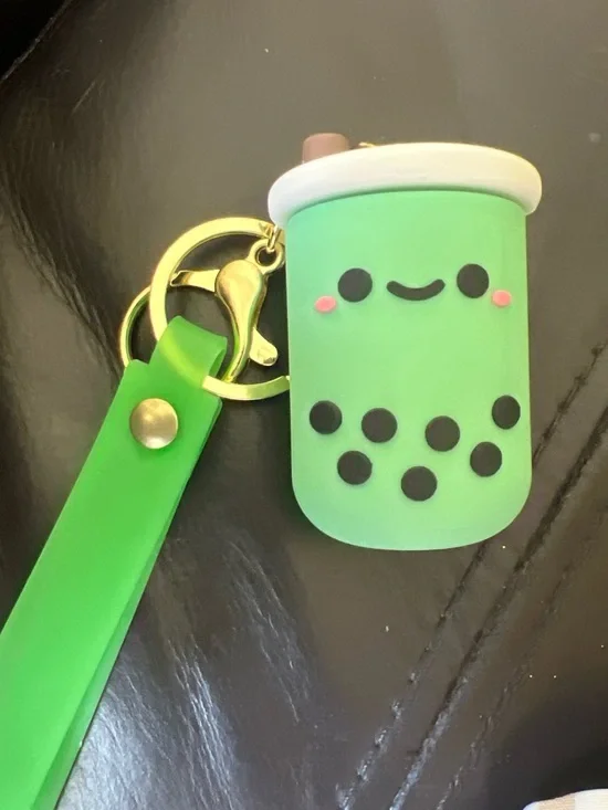 Cute Green Bubble Tea Keychain