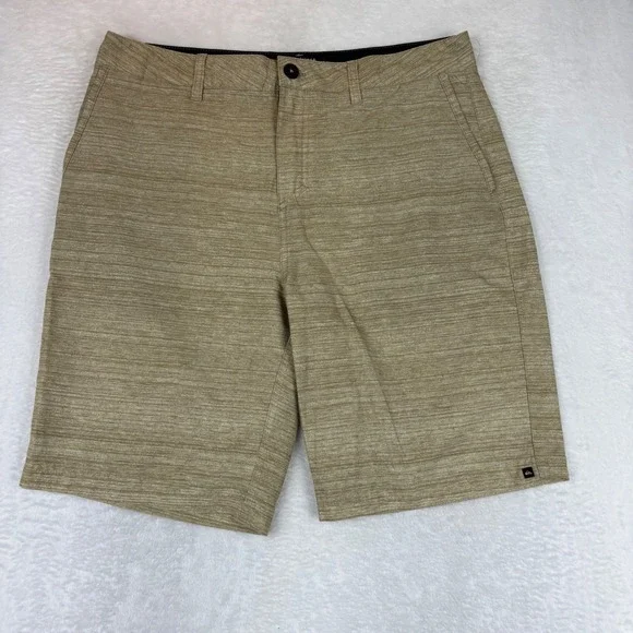 Quiksilver Amphibian Heather Tan Hybrid Boardshorts Mens 34 Chino Walk Shorts