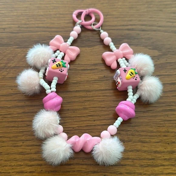 Beaded charm keychain