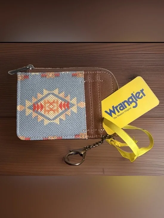 Mustard Montana West Wrangler Aztec Keychain Slim Compact Credit Card Holder