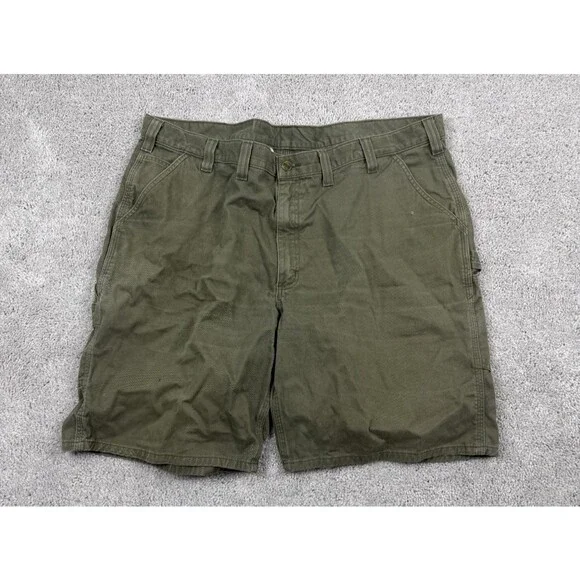 Carhartt Carpenter Shorts Mens 46 Olive Green Relaxed Fit Duck