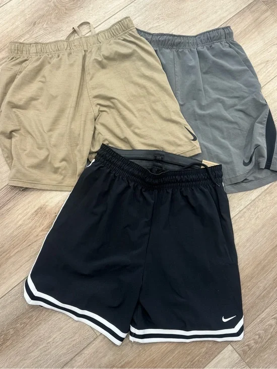 Nike Men's Athletic Shorts Bundle - Black, Gray, Tan