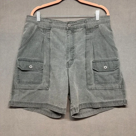 Vintage Cabelas Cargo Shorts Outdoor Hiking Utility Pockets Size 36 Gray 900166
