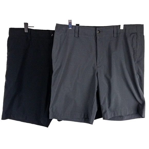 Callaway Golf Shorts Lot of 2 Mens 38x10 Flat Front Gray Black Stretch