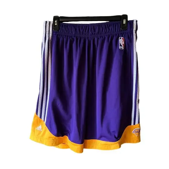 Adidas NBA Los Angeles Lakers Basketball Shorts Purple Yellow Mens Large