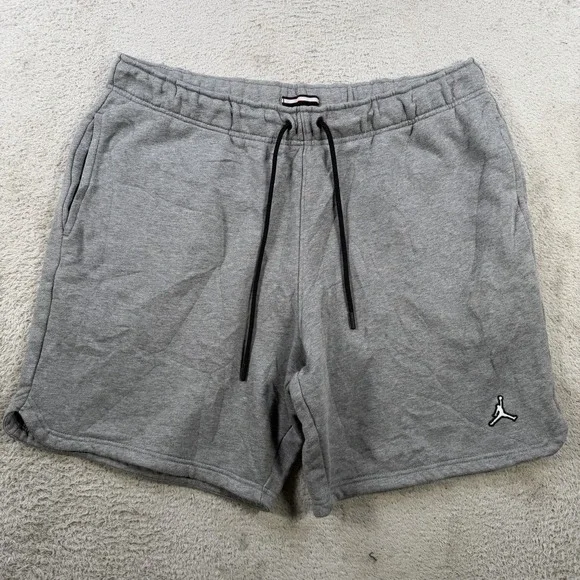 Nike Air Jordan Shorts Men XL Grey Fleece Jumpman Drawstring Sweat Gym Essential