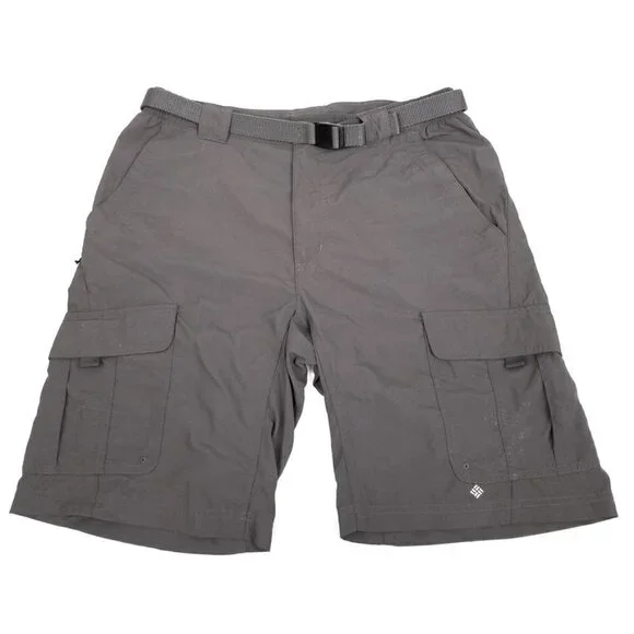 Columbia Silver Ridge Omni Wick Belted Ripstop UPF Cargo Shorts Gray Mens Small