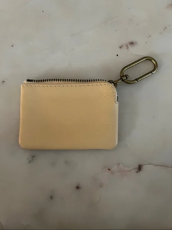 Madewell Small Zip Card Case in Pale Yellow