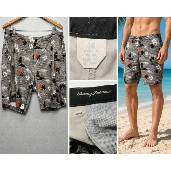 Tommy Bahama Hawaiian Board Shorts Mens 36 x 9