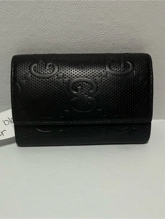 Gucci Black Perforated GG Embossed Key & Card Holder