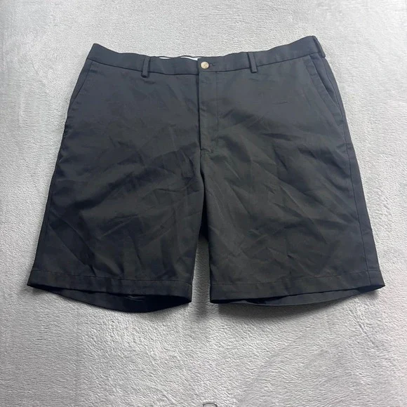 Peter Millar Salem Performance Golf Shorts Mens 38 Black Flat Front ME0EB82