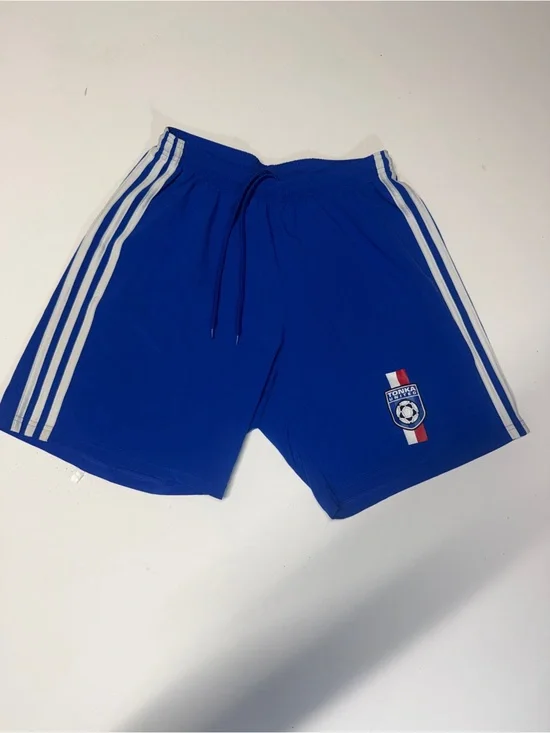 Addidas Blue Men's Athletic Shorts with Side Stripes Soccer