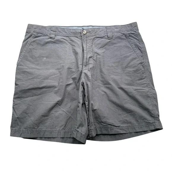 Columbia AM4471 Shorts Mens 36 Gray 8in Inseam Cotton Casual Outdoor