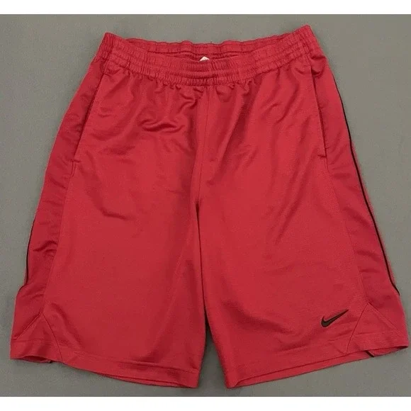 Nike Dri-Fit Basketball Mens Size Medium Red 11-Inch Athletic Shorts Pockets