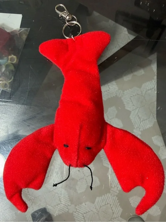 Red Plush Lobster Pet Toy Keychain clip