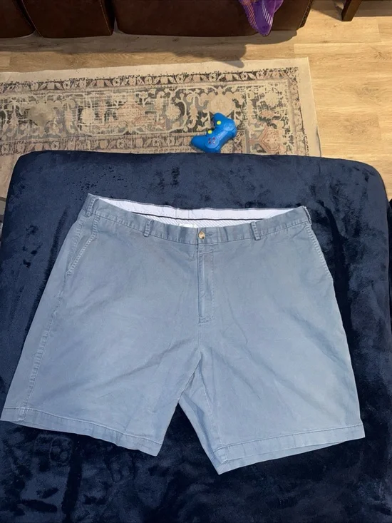 Peter Millar Mens 44 Blue Cotton Golf Chino Shorts 9 Inch Inseam Casual